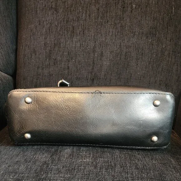 Patricia Nash Black Leather Satchel - Picture 3 of 13